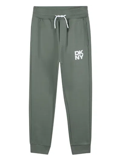 Dkny Kids' Ribbed-ankles Tracksuit Bottoms In Green