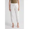 Dkny Ribbed Drawstring Waist Cargo Joggers In Ivory