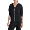 Dkny Ribbed Full Zip Hoodie In Black
