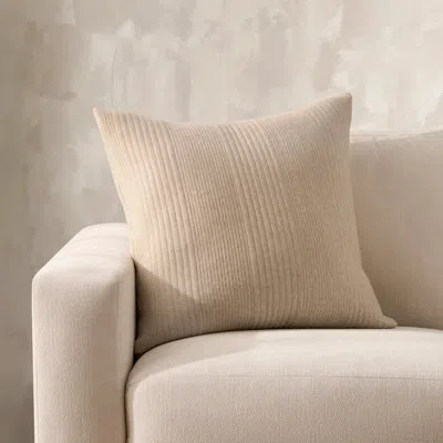 Dkny Ribbed Jersey Decorative Pillow 20in X 20in Oatmeal In Brown
