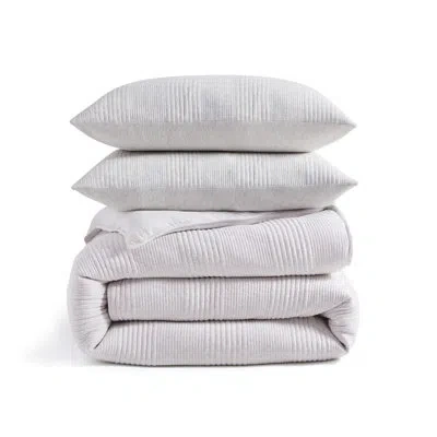 Dkny Ribbed Jersey Queen Comforter Set Heather Gray