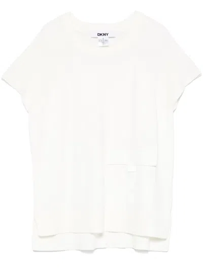 Dkny Ribbed-knit T-shirt In 白色