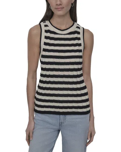 Dkny Ribbed Striped Tank In Black