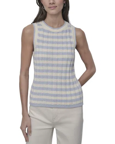 Dkny Ribbed Striped Tank In Multi