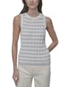 Dkny Ribbed Striped Tank In Multi