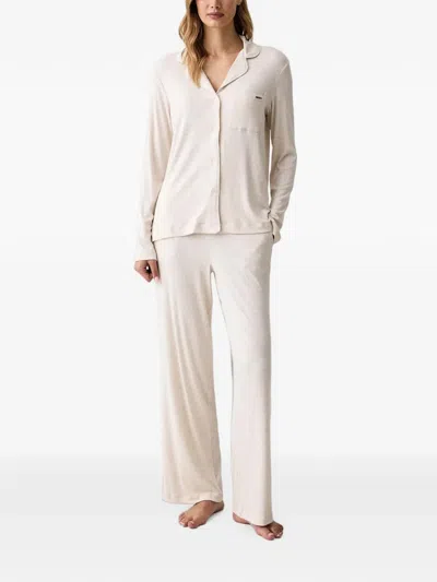 Dkny Ribbed-knit Pyjamas In Neutral