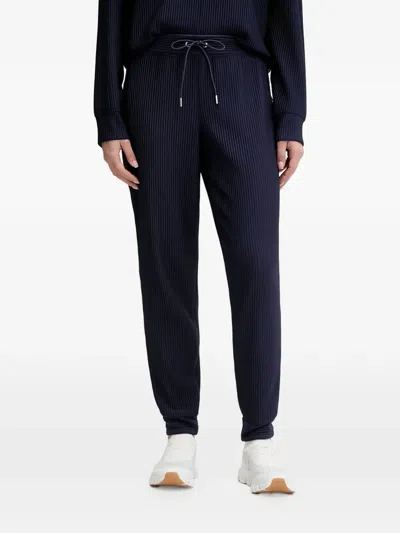 Dkny Ribbed-knit Track Pants In Blue