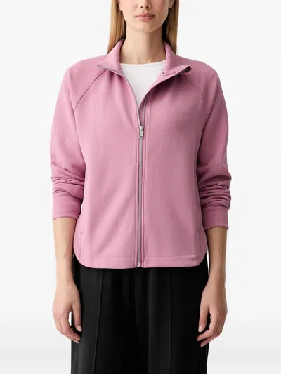 Dkny Ribbed-knit Zip-up Sweatshirt In Multi