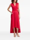 Dkny Ring Belted Midi Dress In Red