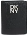 Dkny Robin Card Case In Black,silver