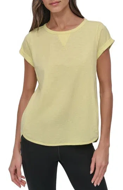 Dkny Roll Cap Sleeve T-shirt In Orange