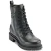 Dkny Rommily Womens Lace-up Faux Leather Combat & Lace-up Boots In Black