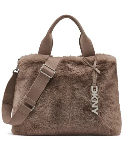 Dkny Roni Medium Snap Closure Satchel Bag In Brown