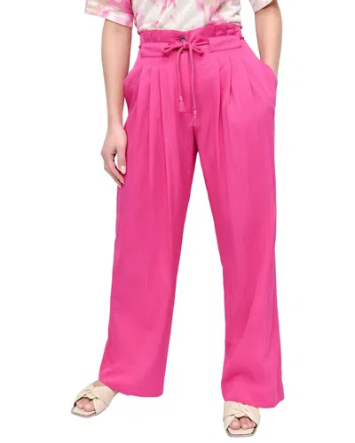 Dkny Rope Tie Front Wide Leg Pant In Pink