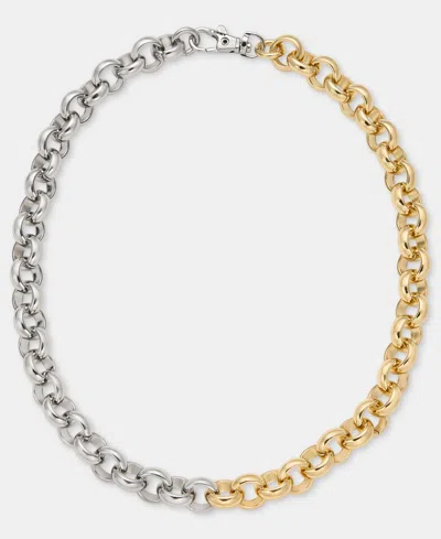 Dkny Round Chain 17" Collar Necklace In Gold