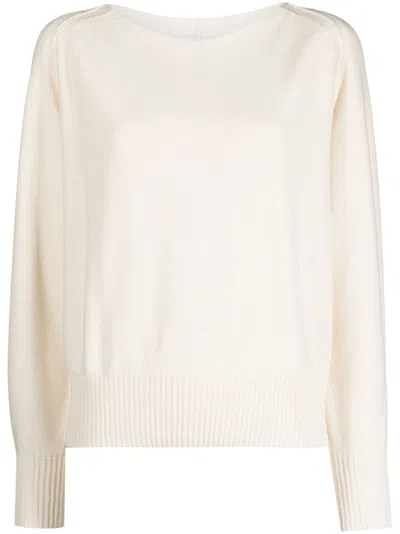 Dkny Round-neck Long-sleeve Jumper In Neutrals