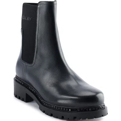 Dkny Roxanne Lug Sole Chelsea Boot In Black