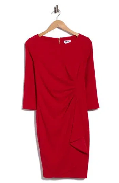 Dkny Ruched Body-con Dress In Burgundy