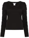 Dkny Ruched-detail T-shirt In Black