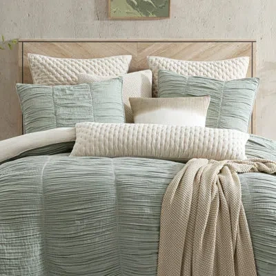 Dkny Ruched Gauze Comforter Set Green