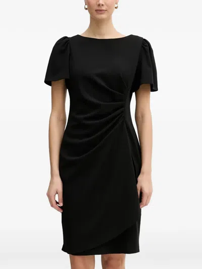 Dkny Ruched Mini Dress In Black