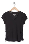 Dkny Ruched Tech T-shirt In Black