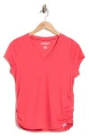 Dkny Ruched Tech T-shirt In Red