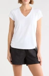 Dkny Ruched Tech T-shirt In White