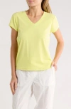 Dkny Ruched Tech T-shirt In Yellow