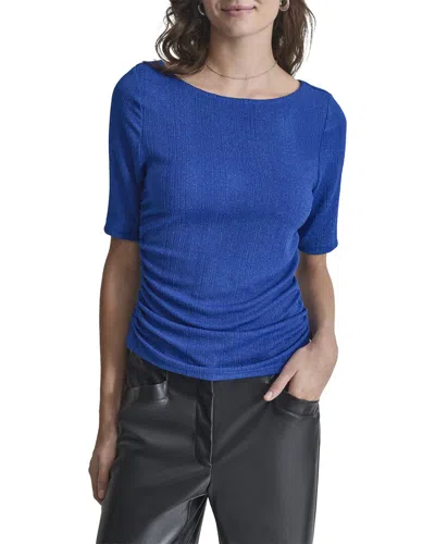 Dkny Ruched Top In Blue