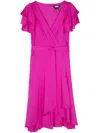 Dkny Ruffle-detail Midi Dress In Pink