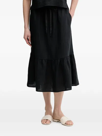 Dkny Ruffled Drawstring Skirt In Black