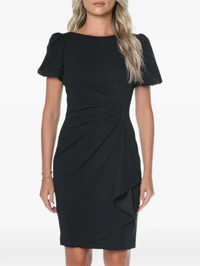 Dkny Ruffled Ruched-detail Mini Dress In Black