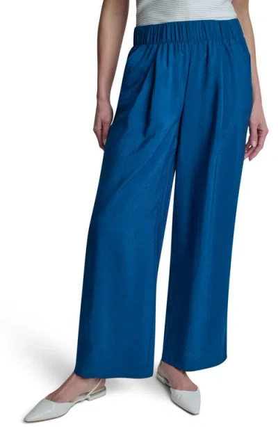 Dkny Rumpled Voile Pull-on Pants In Blue