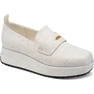 Dkny Sable Wedge Loafer In White