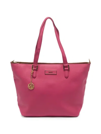Pre-owned Dkny Saffiano Tote Bag In Pink