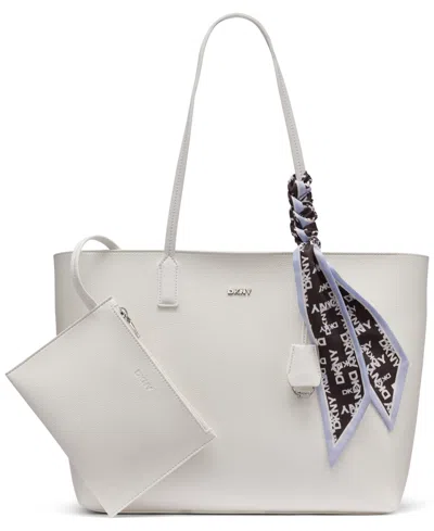 Dkny Saige East-west Large Tote Bag In White