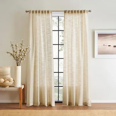 Dkny Salon 50 Curtain Panel Pair In Beige