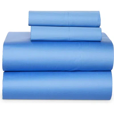 Dkny Sateen Wrinkle-resistant Sheet Set In Cornflower Blue