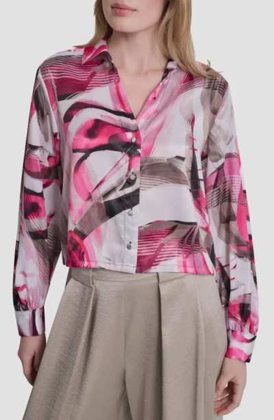 DKNY DKNY SATIN BUTTON-UP SHIRT