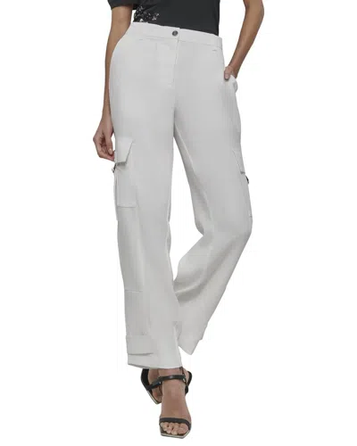Dkny Satin Cargo Pant In White