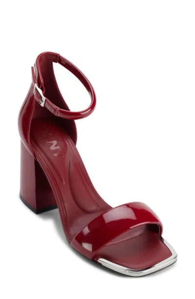 Dkny Scarla Ankle Strap Sandal In Ruby Red