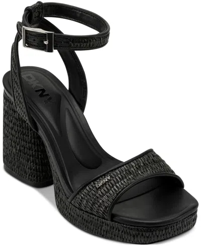 Dkny Scotia Platform Sandals In Black