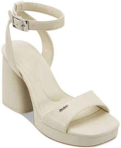 Dkny Scotia Platform Sandals In Bone