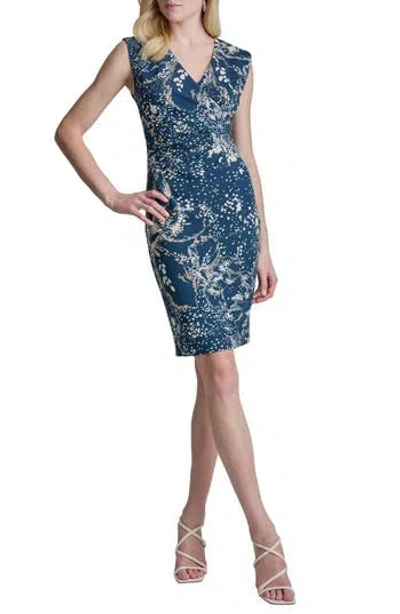 Dkny Scuba Crepe Dress In Blue