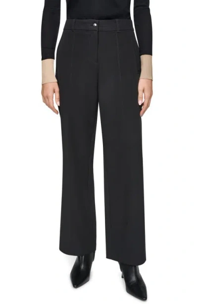 Dkny Seamed Stretch Pants In Black
