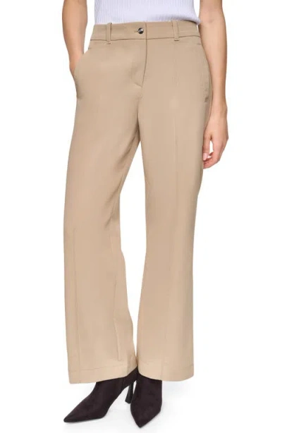 Dkny Seamed Stretch Pants In Brown