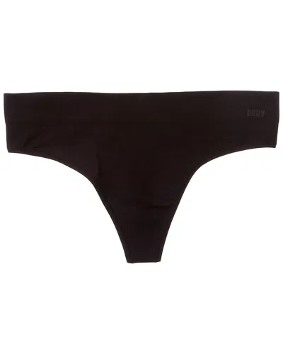 Dkny Seamless Litewear Thong In Black