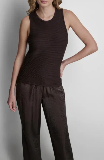 Dkny Seamless Rib Tank In Brown