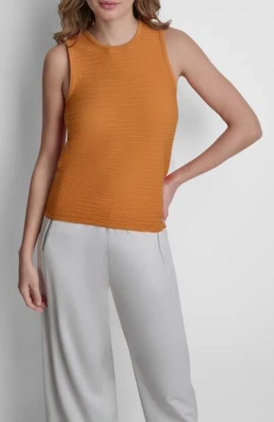 Dkny Seamless Rib Tank In Orange